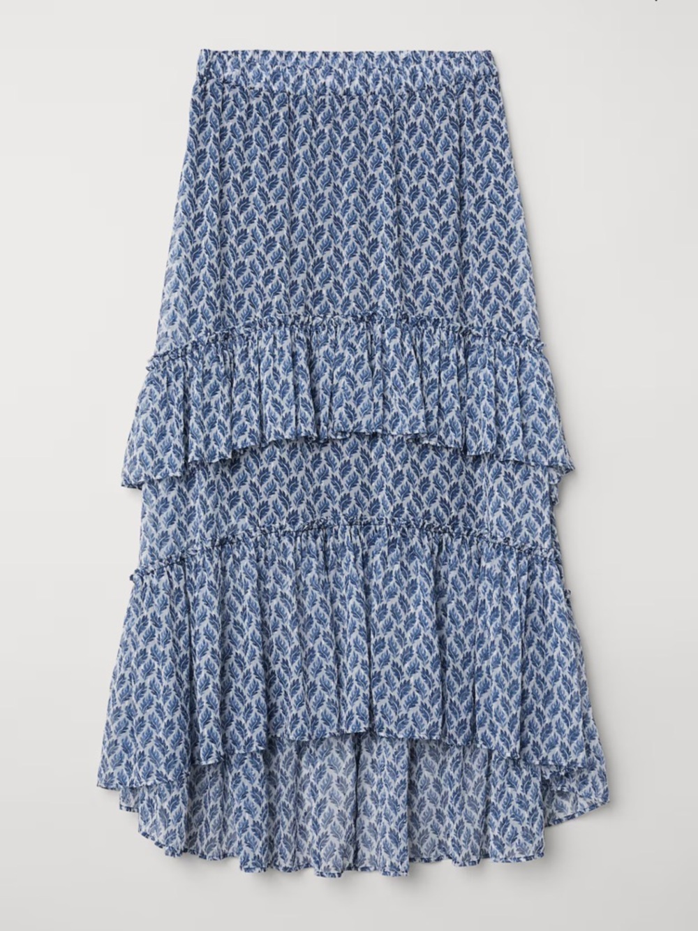 H&M High-Low Tiered Maxi Skirt